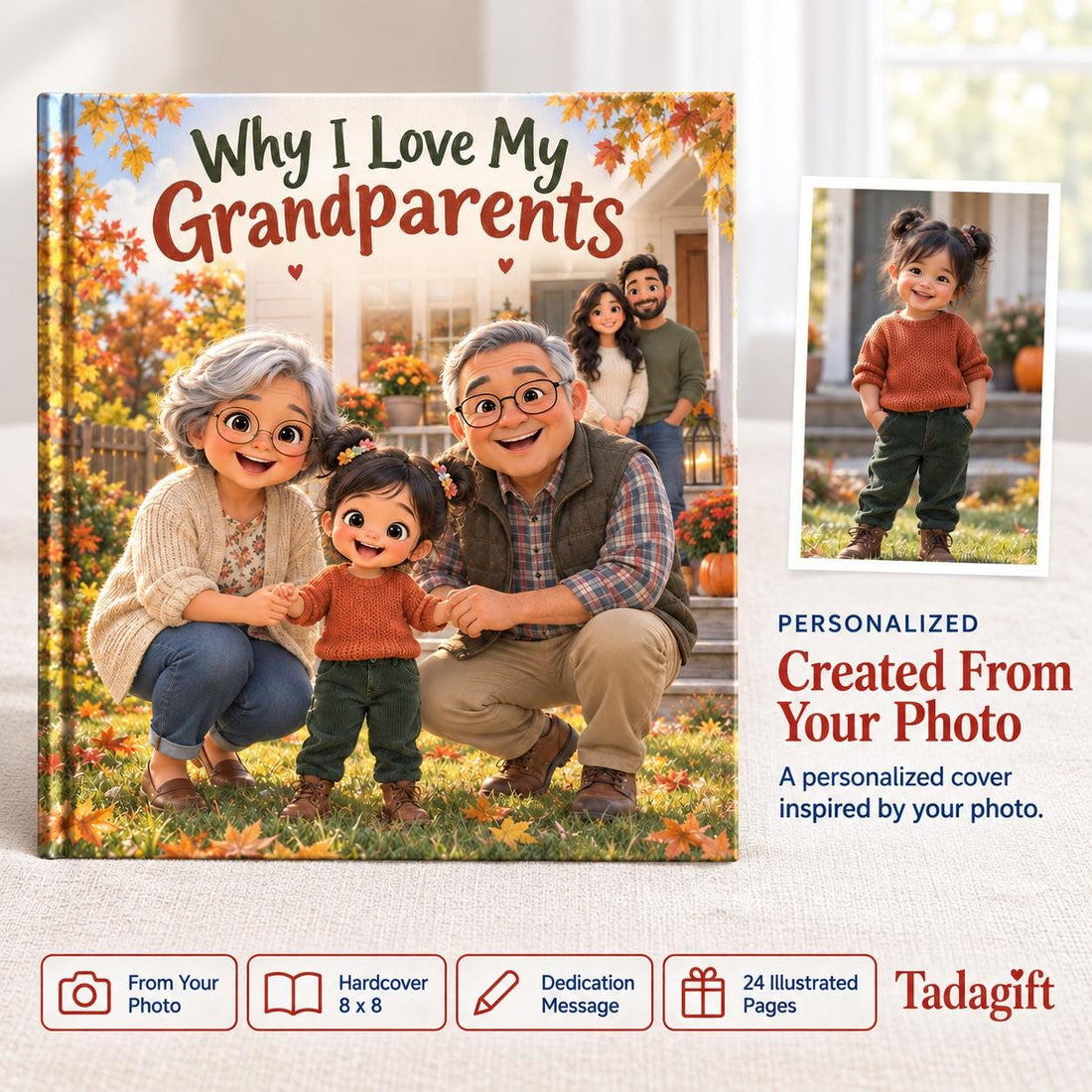 Personalized Children's Book in Hardcover: Why I Love My Grandparents with Wrapping Paper Included