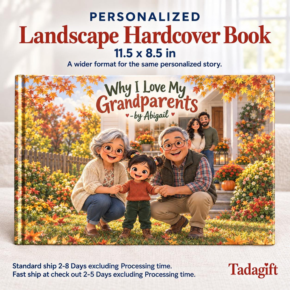 Personalized Children's Book in Hardcover: Why I Love My Grandparents with Wrapping Paper Included