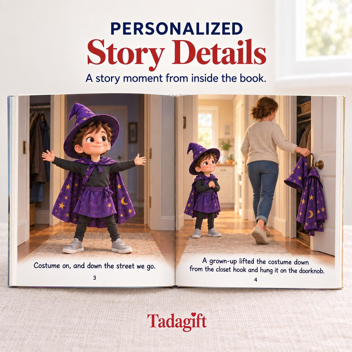 Personalized Children's Book in Hardcover: Halloween Costume Parade Story with Wrapping Paper Included