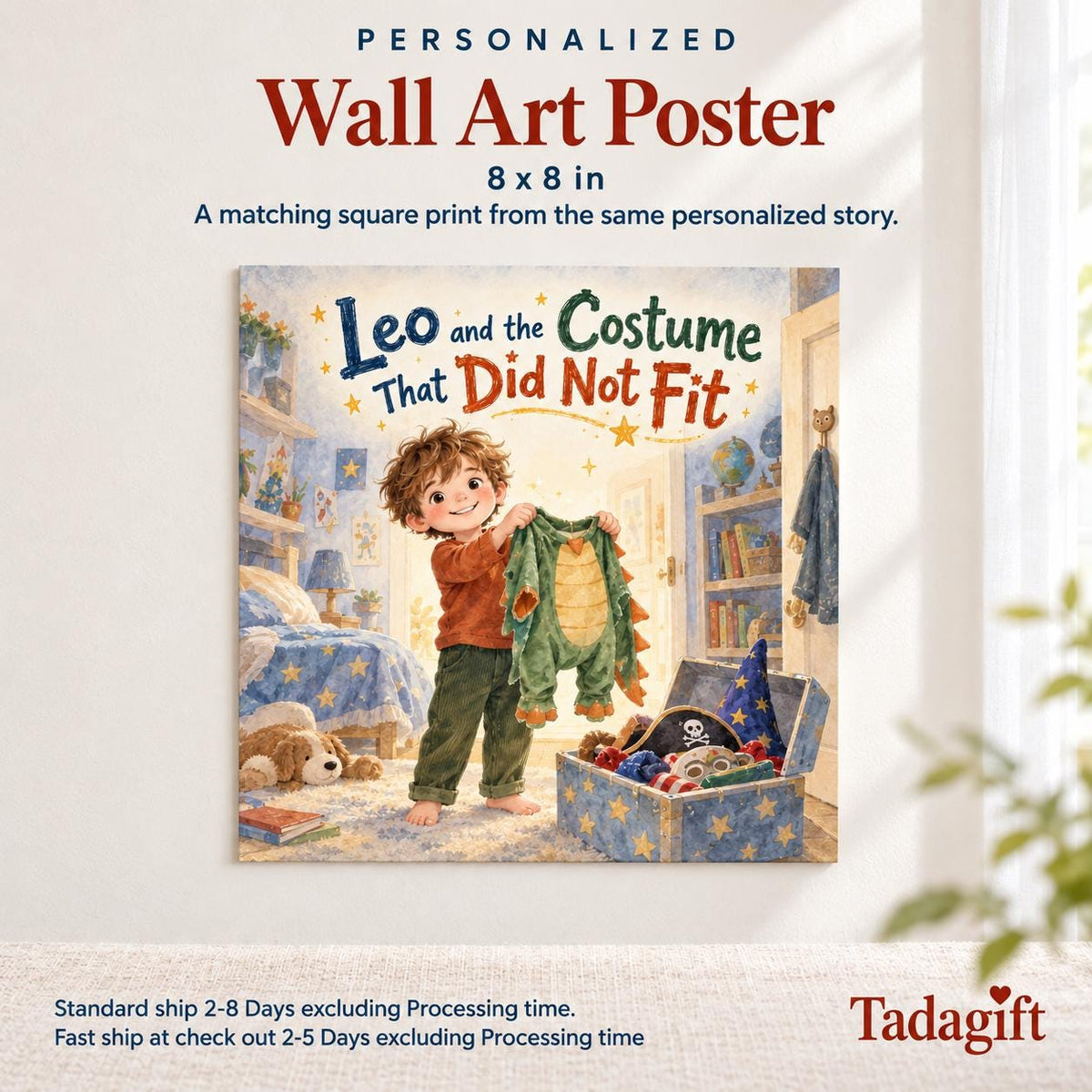 Personalized Children's Book in Hardcover: Costume That Did Not Fit with Wrapping Paper Included
