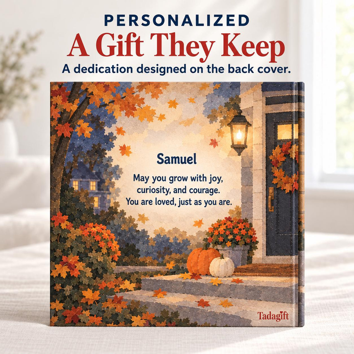 Personalized Children's Book in Hardcover: Illustrated Making Boo Basket with Wrapping Paper Included
