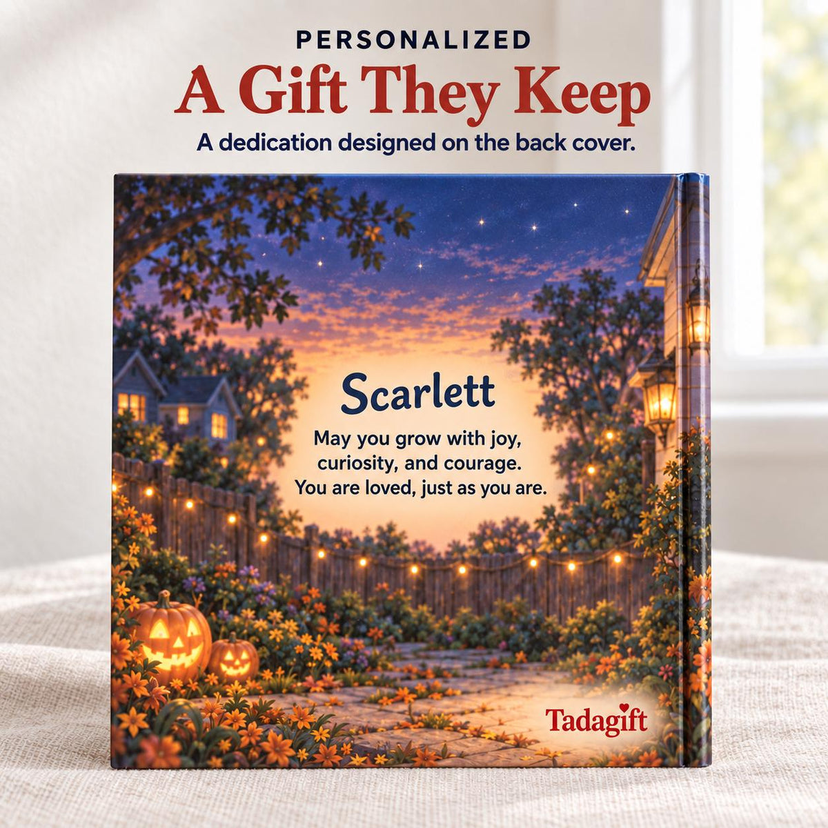 Personalized Children's Book in Hardcover: Halloween Friendly Ghost Story with Wrapping Paper Included
