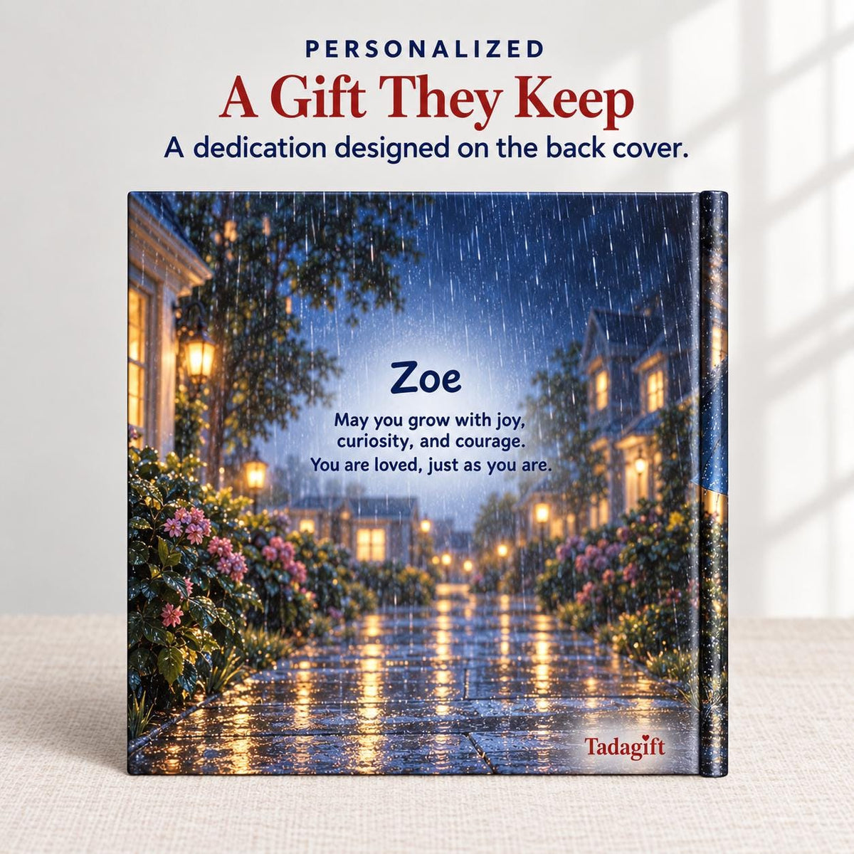 Personalized Children's Book in Hardcover: Trick or Treat in Rain with Wrapping Paper Included
