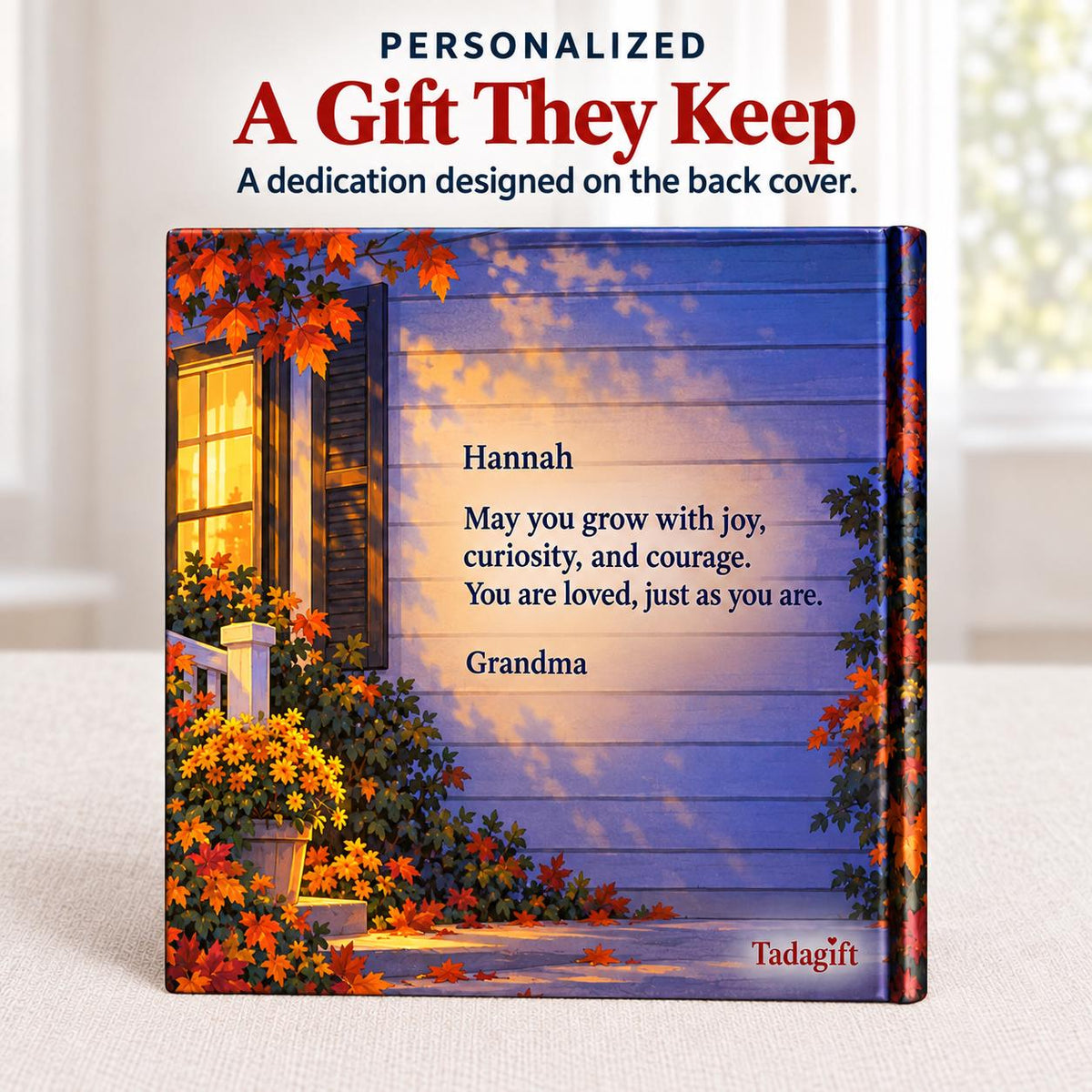 Personalized Children's Book in Hardcover: Halloween Story for Grandma with Wrapping Paper Included