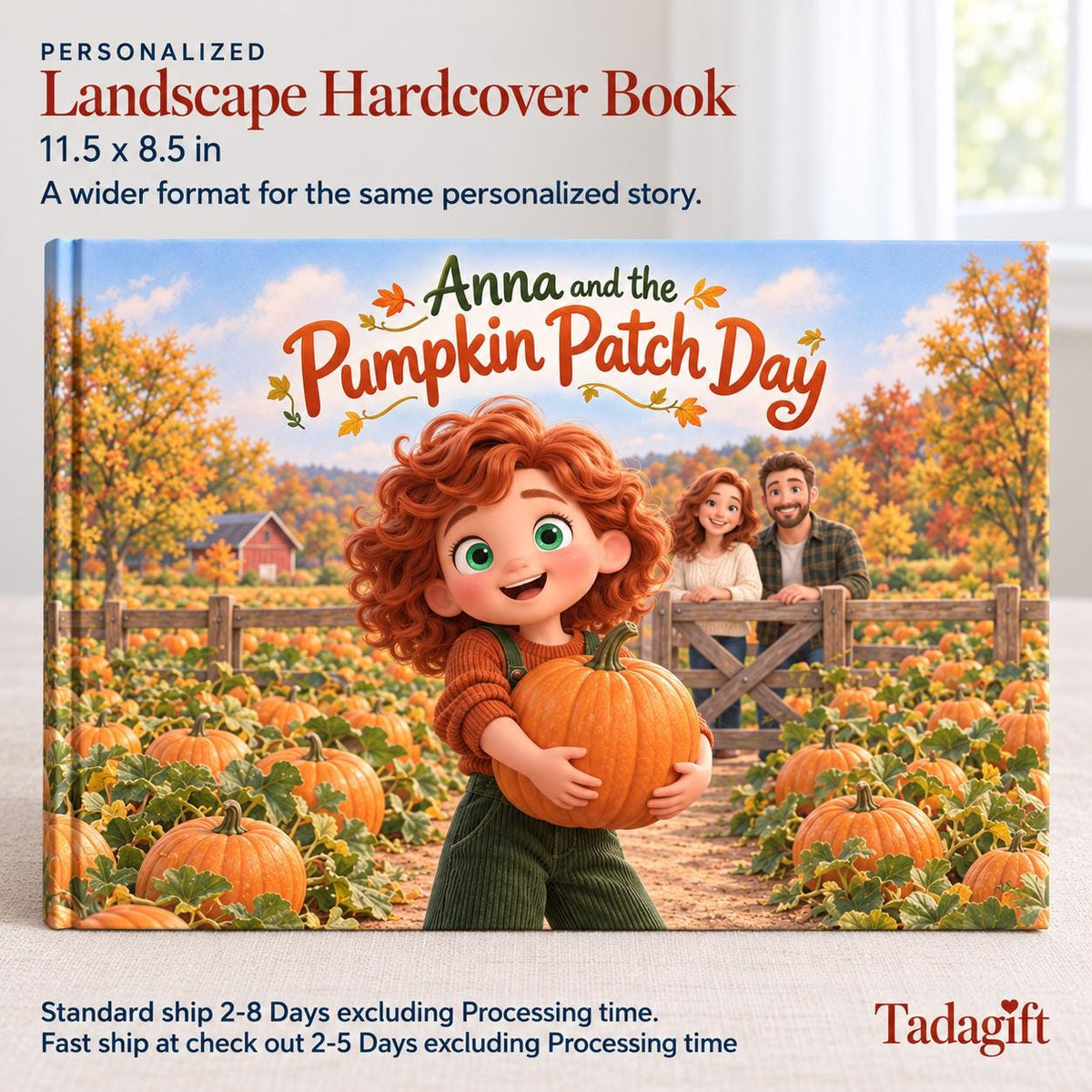 Personalized Children's Book from Photo, Pumpkin Patch Adventure, Thanks Giving Gift For Daughter