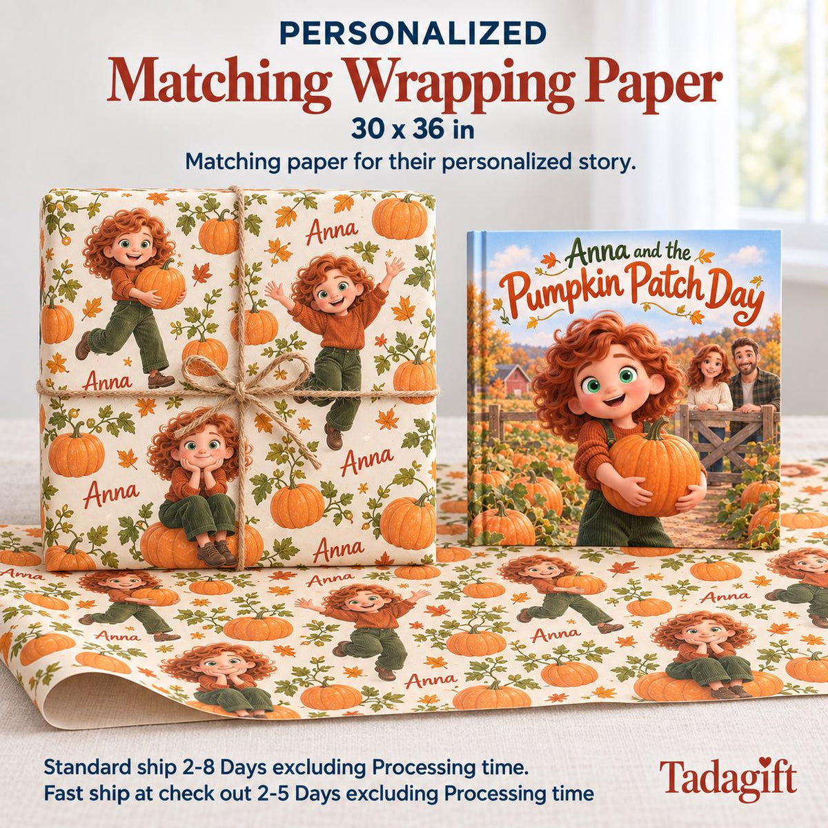 Personalized Children's Book from Photo, Pumpkin Patch Adventure, Thanks Giving Gift For Daughter