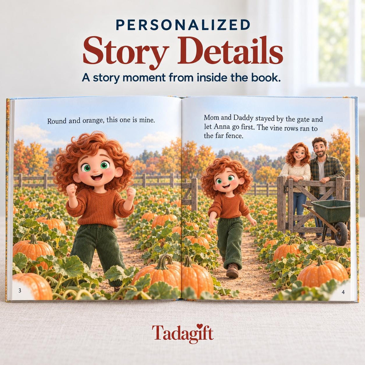Personalized Children's Book from Photo, Pumpkin Patch Adventure, Thanks Giving Gift For Daughter