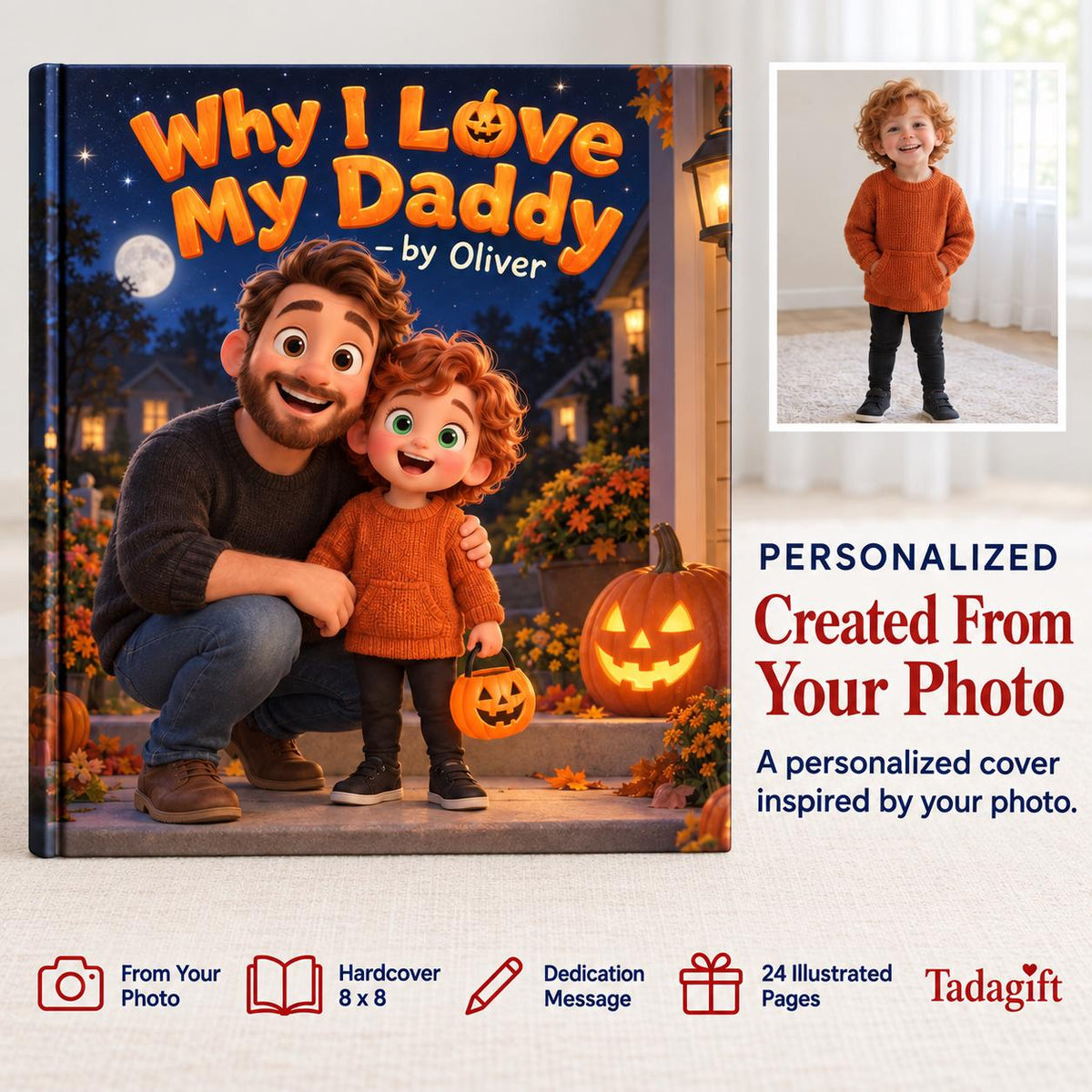 Personalized Halloween Storybook, Why I Love My Daddy Hard Cover Book, Hard Cover Keepsake