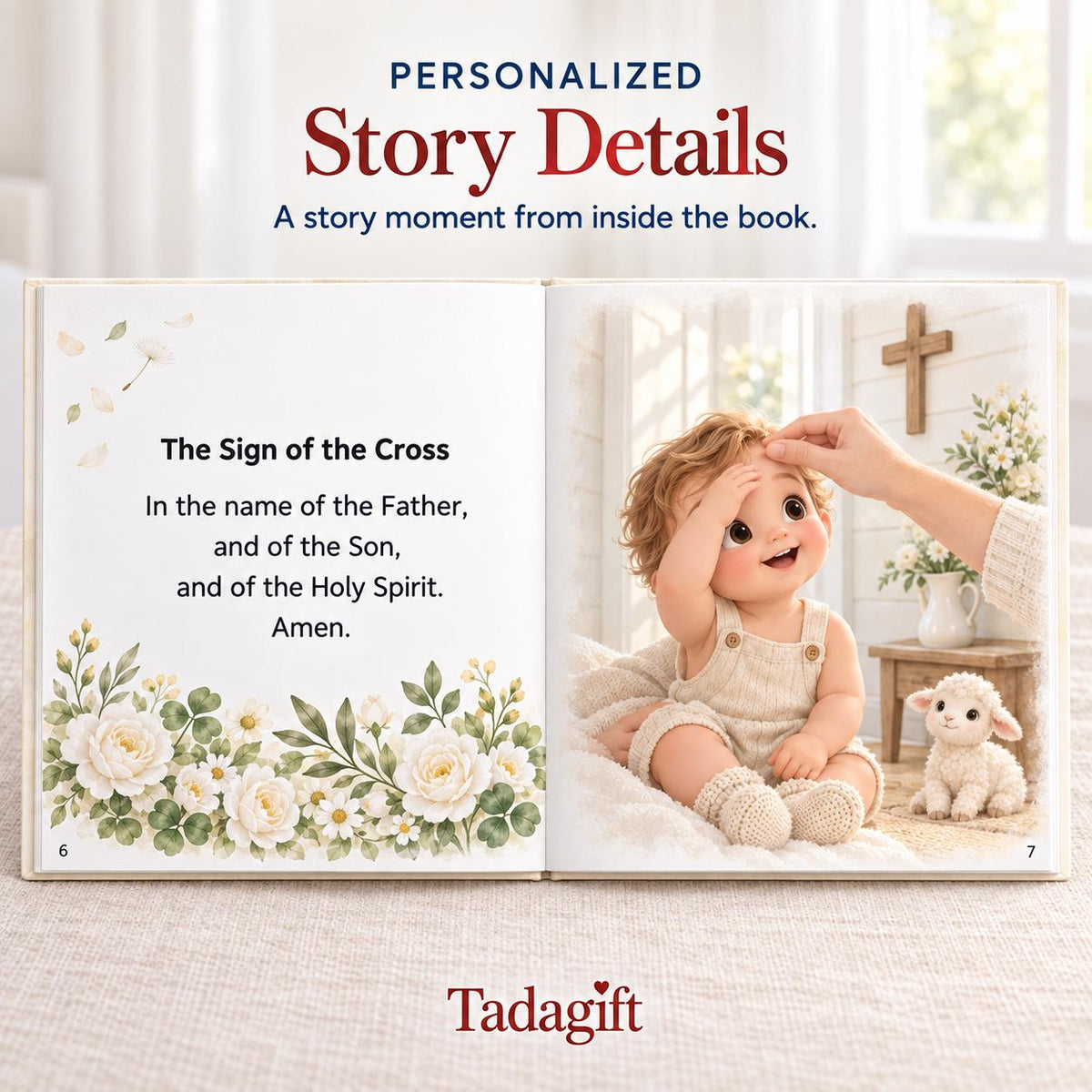 Personalized First Prayer Book, Christian Bedtime Prayers Keepsake, Baptism Christening Gift