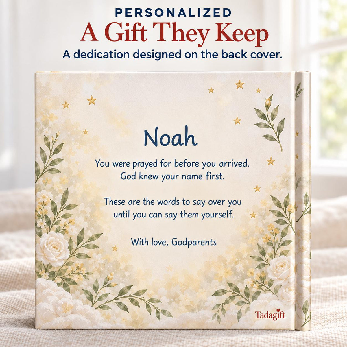 Personalized First Prayer Book, Christian Bedtime Prayers Keepsake, Baptism Christening Gift
