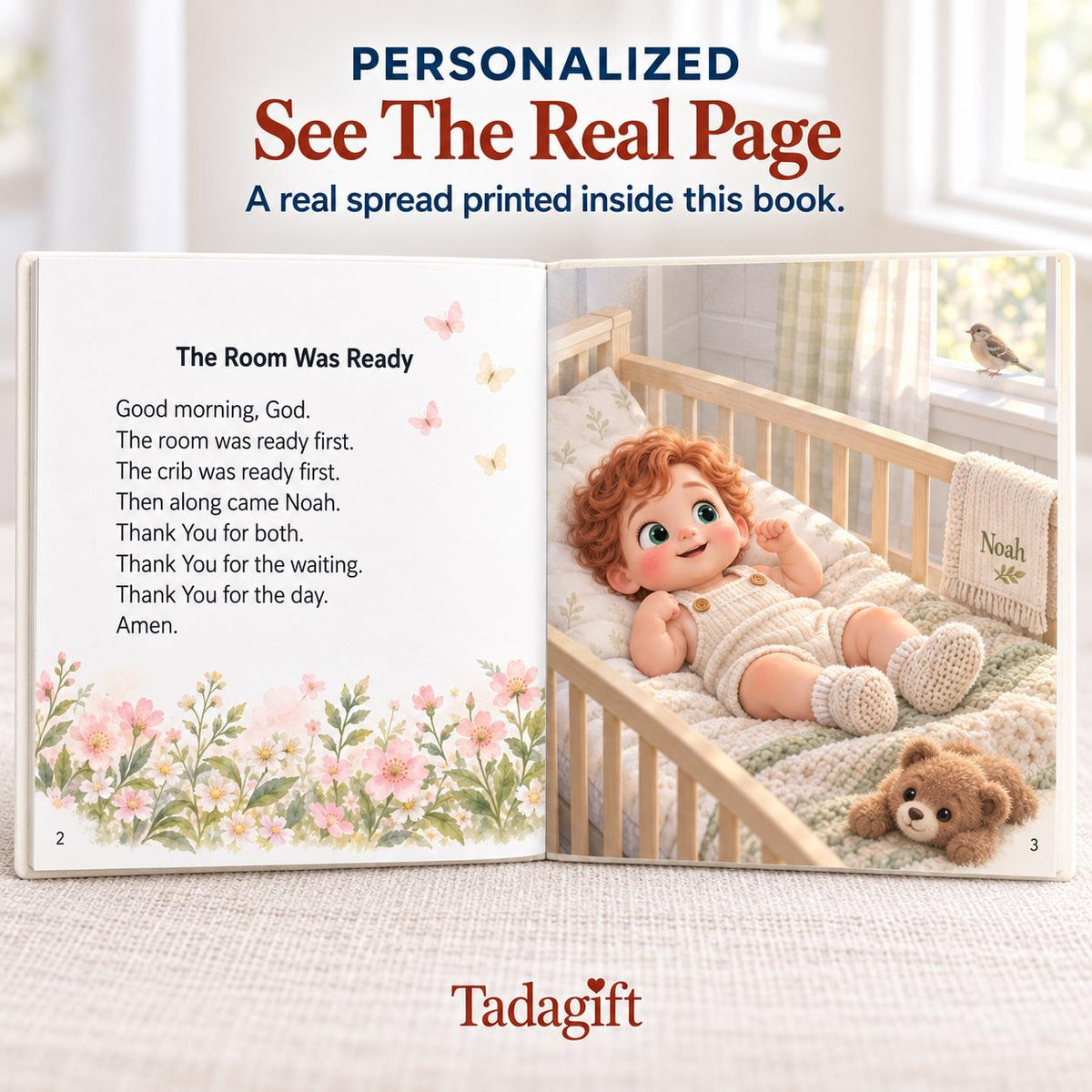 Personalized First Prayer Book, Baby Dedication, Christian Bedtime Prayers Keepsake, Baptism Christening Gift
