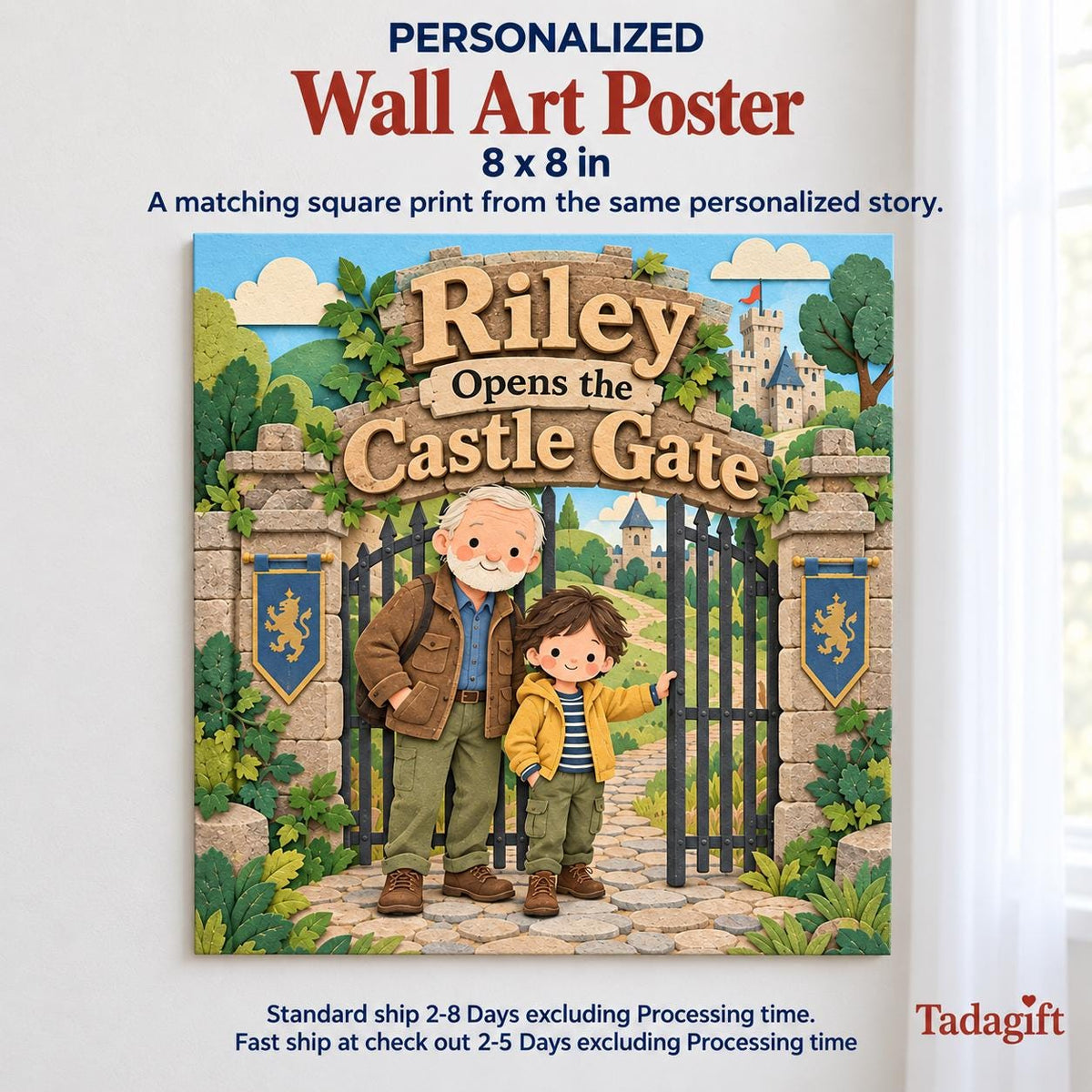 Personalized Children's Book in Hardcover: Grandpa and Kid Adventure, Gift for Grandkid, Christmas Book