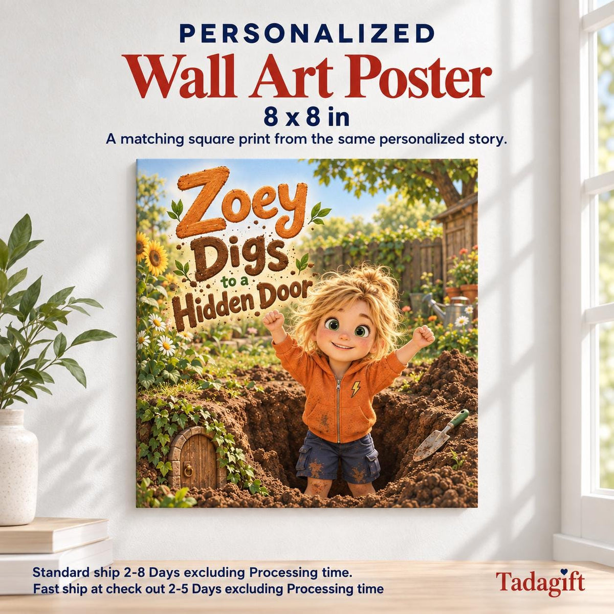 Personalized Children's Book in Hardcover: Hole That Kept Going with Wrapping Paper Included