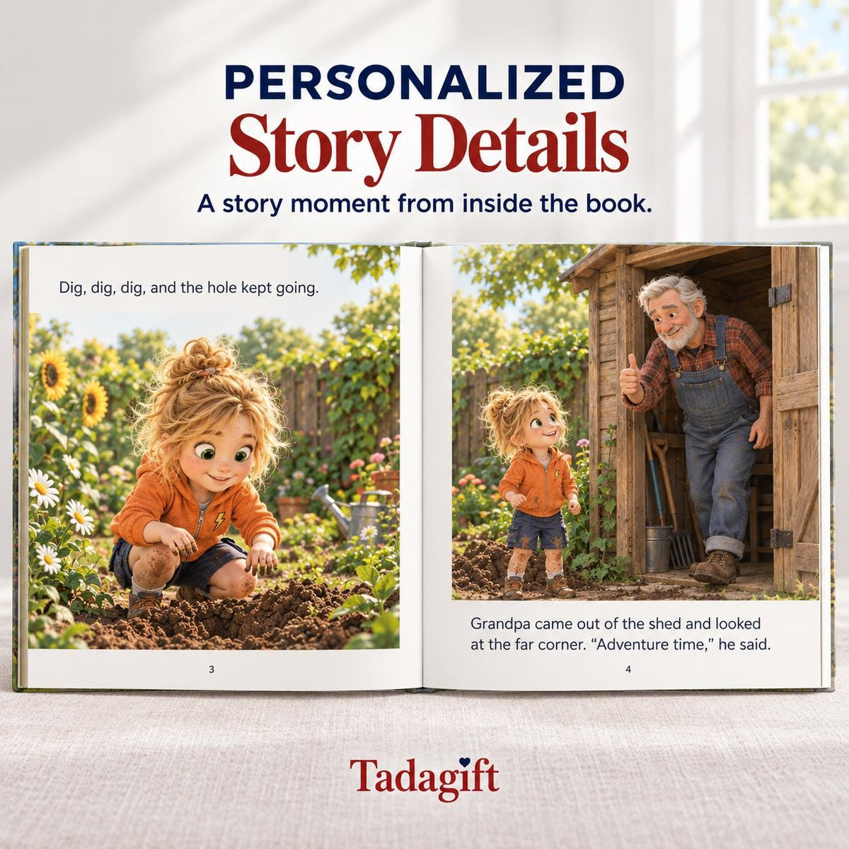 Personalized Children's Book in Hardcover: Hole That Kept Going with Wrapping Paper Included