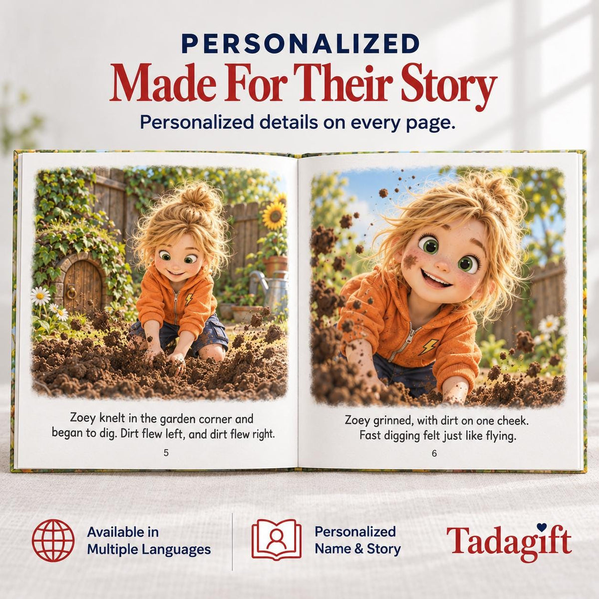 Personalized Children's Book in Hardcover: Hole That Kept Going with Wrapping Paper Included