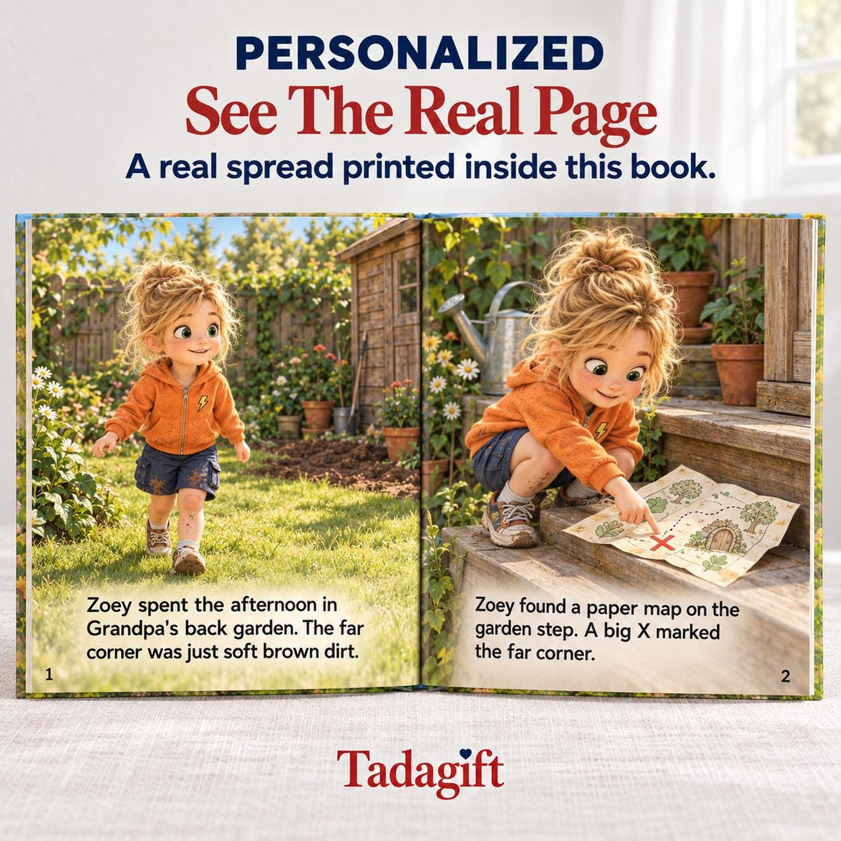 Personalized Children's Book in Hardcover: Hole That Kept Going with Wrapping Paper Included