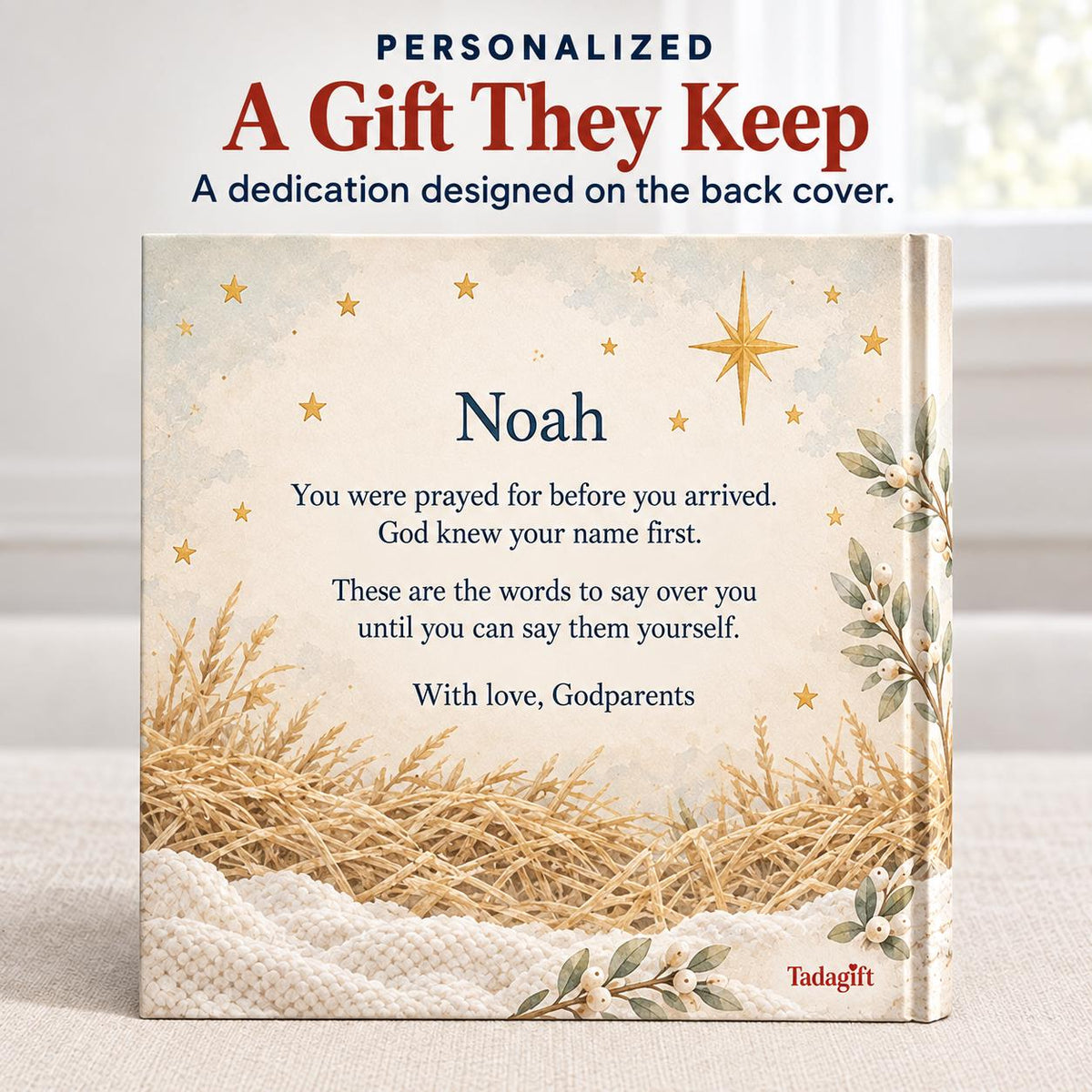 Custom Photo Baby First Prayer Book, Christian Bedtime Prayers Keepsake, Baptism Christening Gift