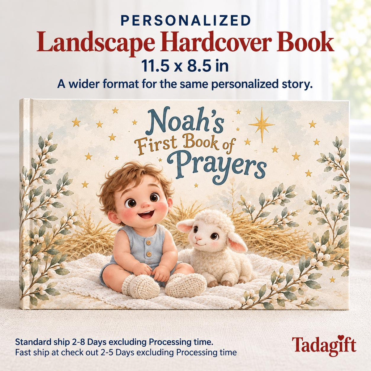 Custom Photo Baby First Prayer Book, Christian Bedtime Prayers Keepsake, Baptism Christening Gift