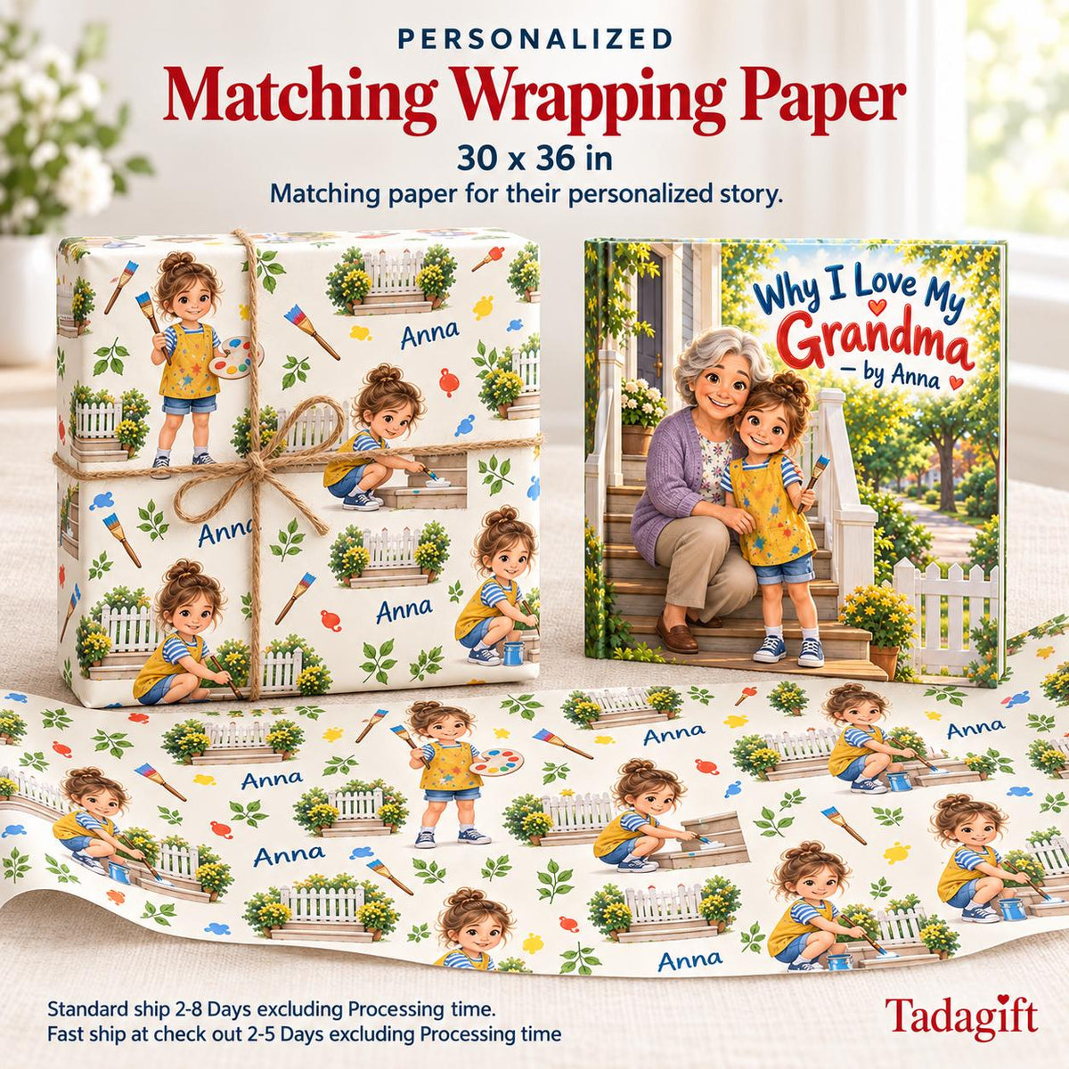 Personalized Children's Book in Hardcover: Why I Love My Grandma with Wrapping Paper Included