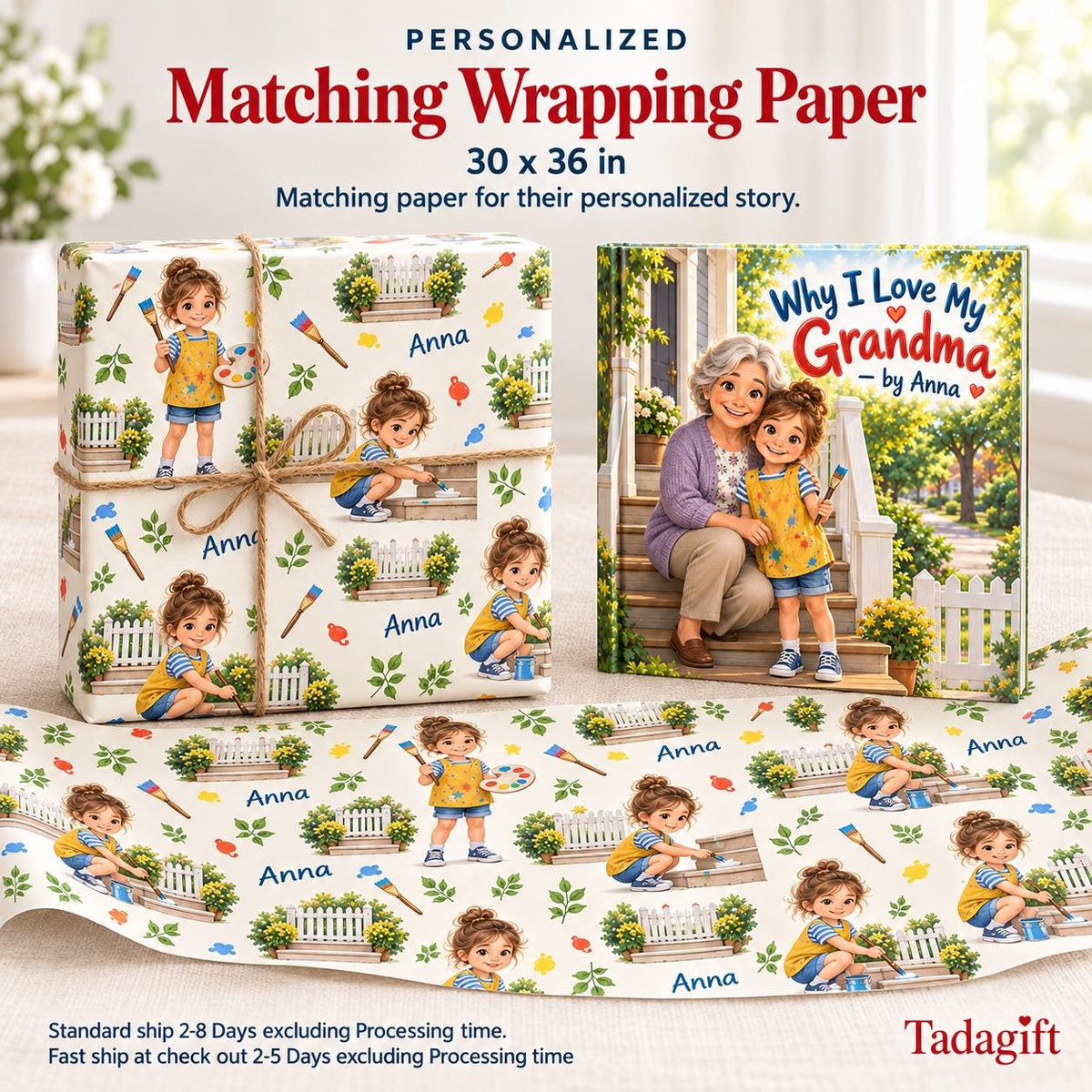 Personalized Children's Book in Hardcover: Why I Love My Grandma with Wrapping Paper Included