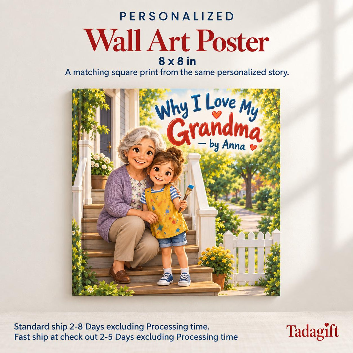 Personalized Children's Book in Hardcover: Why I Love My Grandma with Wrapping Paper Included