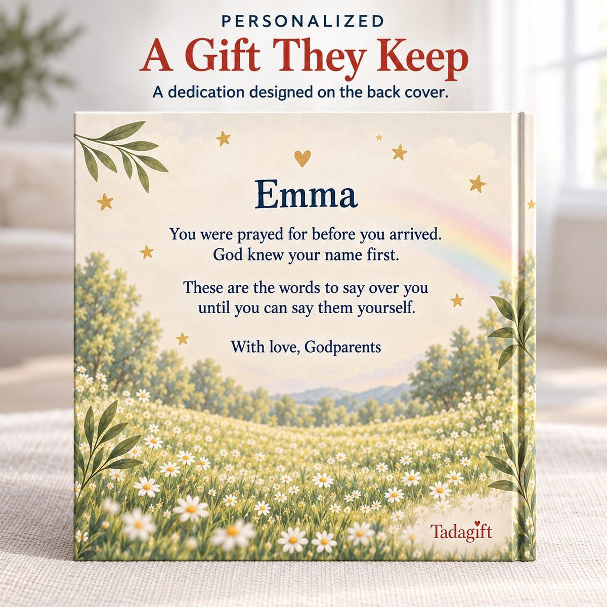 Personalized First Book of Prayers, Baby Christian Bedtime Prayers Keepsake, Baptism Christening Gift