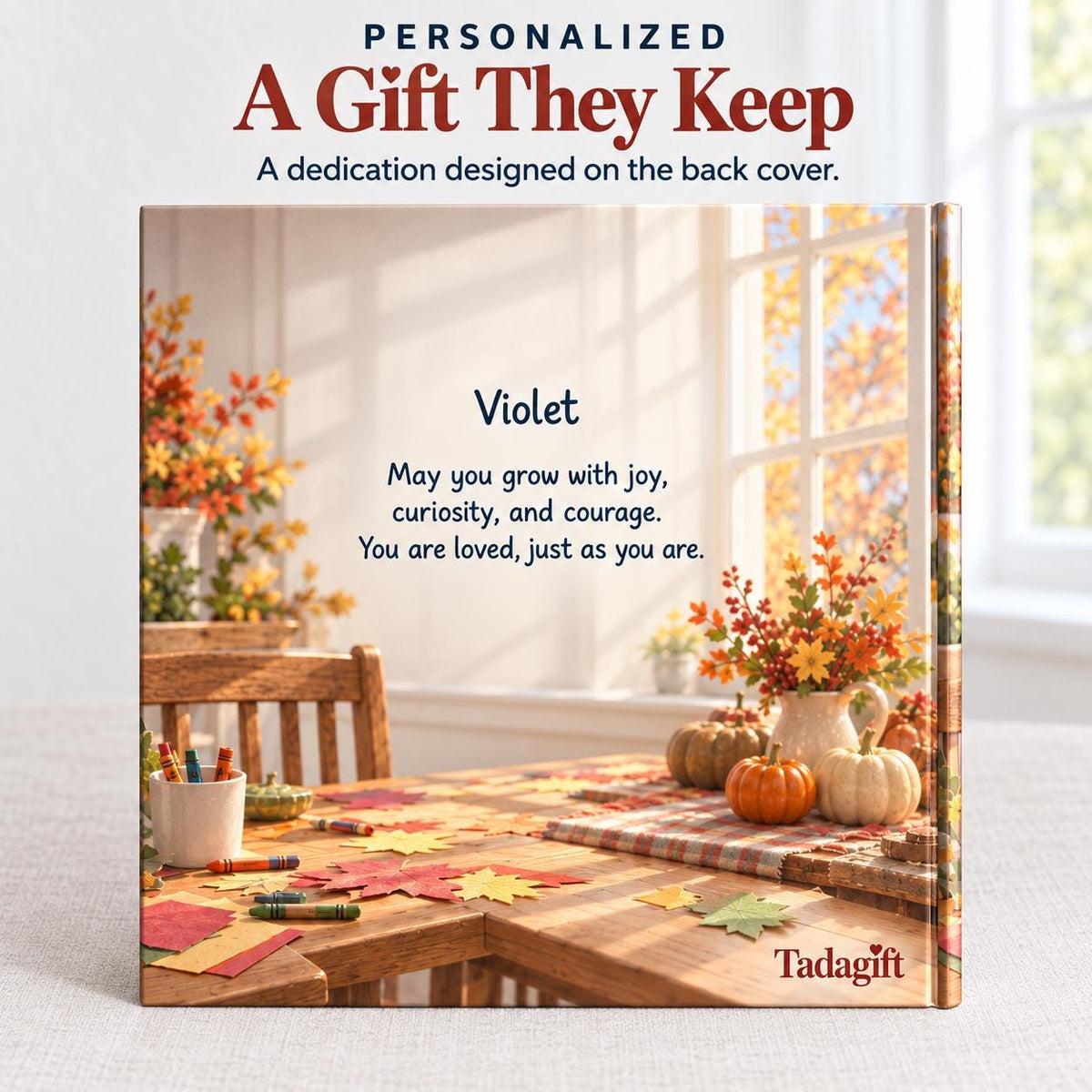 Personalized Children's Book in Hardcover: Illustrated Saying Thank You with Wrapping Paper Included