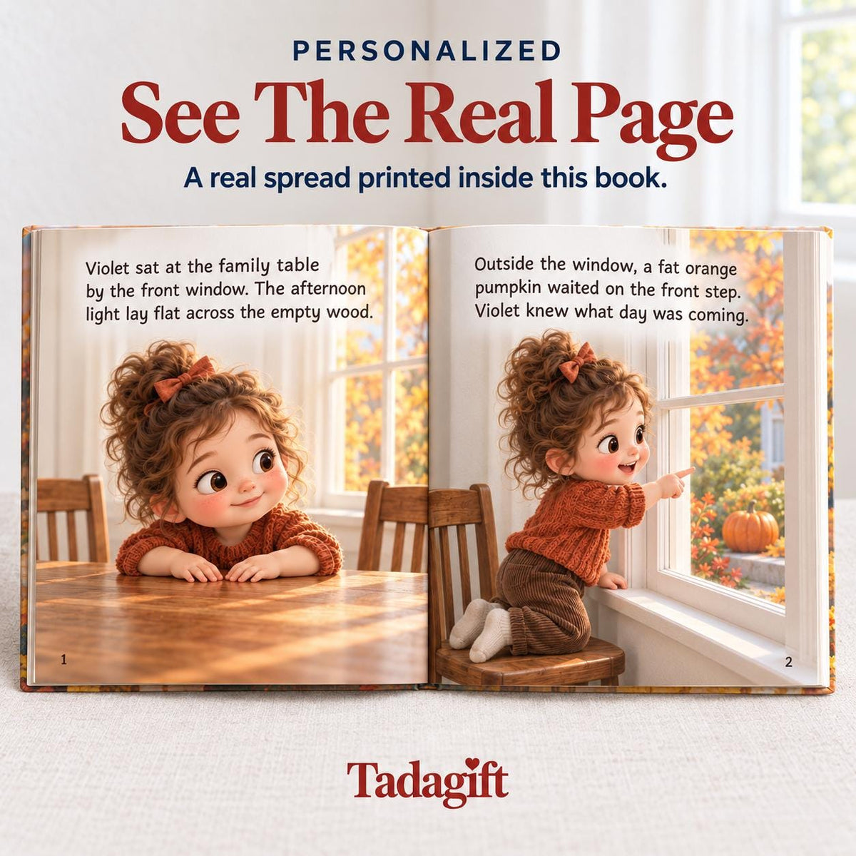 Personalized Children's Book in Hardcover: Illustrated Saying Thank You with Wrapping Paper Included