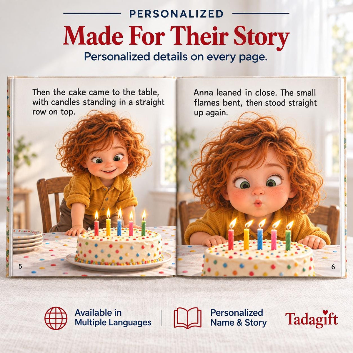 Personalized Children's Book in Hardcover: Illustrated Turning New Age with Wrapping Paper Included