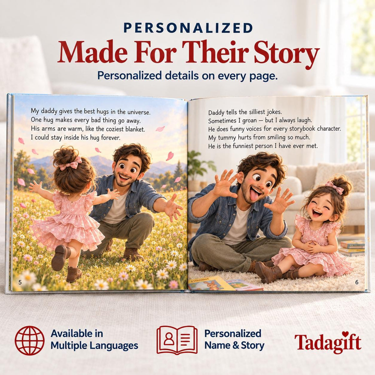 Personalized Children's Book in Hardcover: Why I Love My Daddy with Wrapping Paper Included