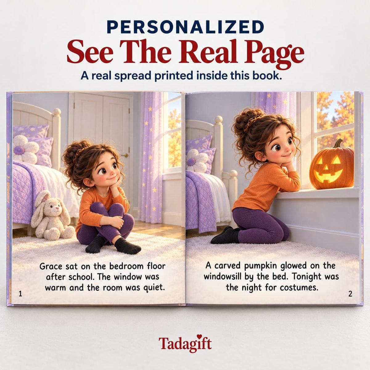 Personalized Children's Book in Hardcover: Halloween Picking Costume Story with Wrapping Paper Included