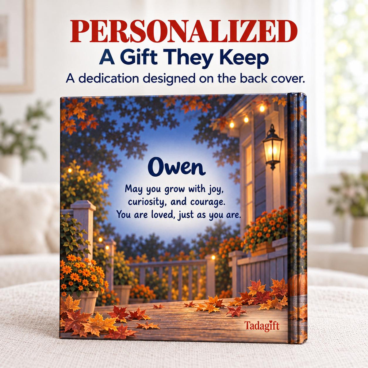 Personalized Children's Book in Hardcover: Halloween Carving Pumpkin Story with Wrapping Paper Included