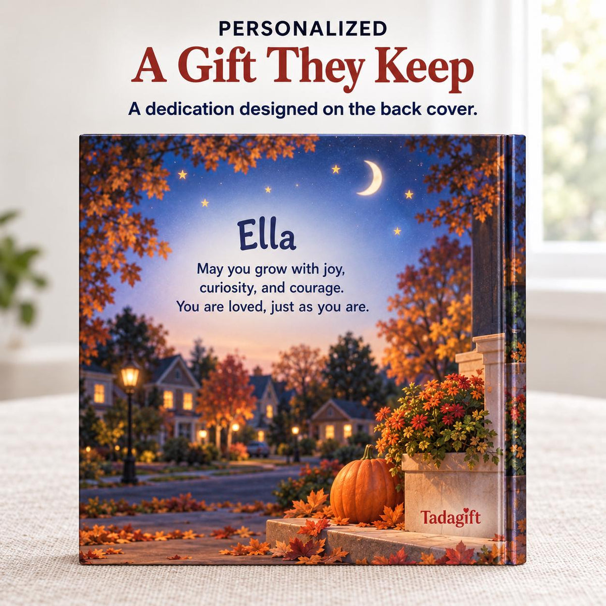 Personalized Children's Book in Hardcover: Halloween Trick or Treat Story with Wrapping Paper Included