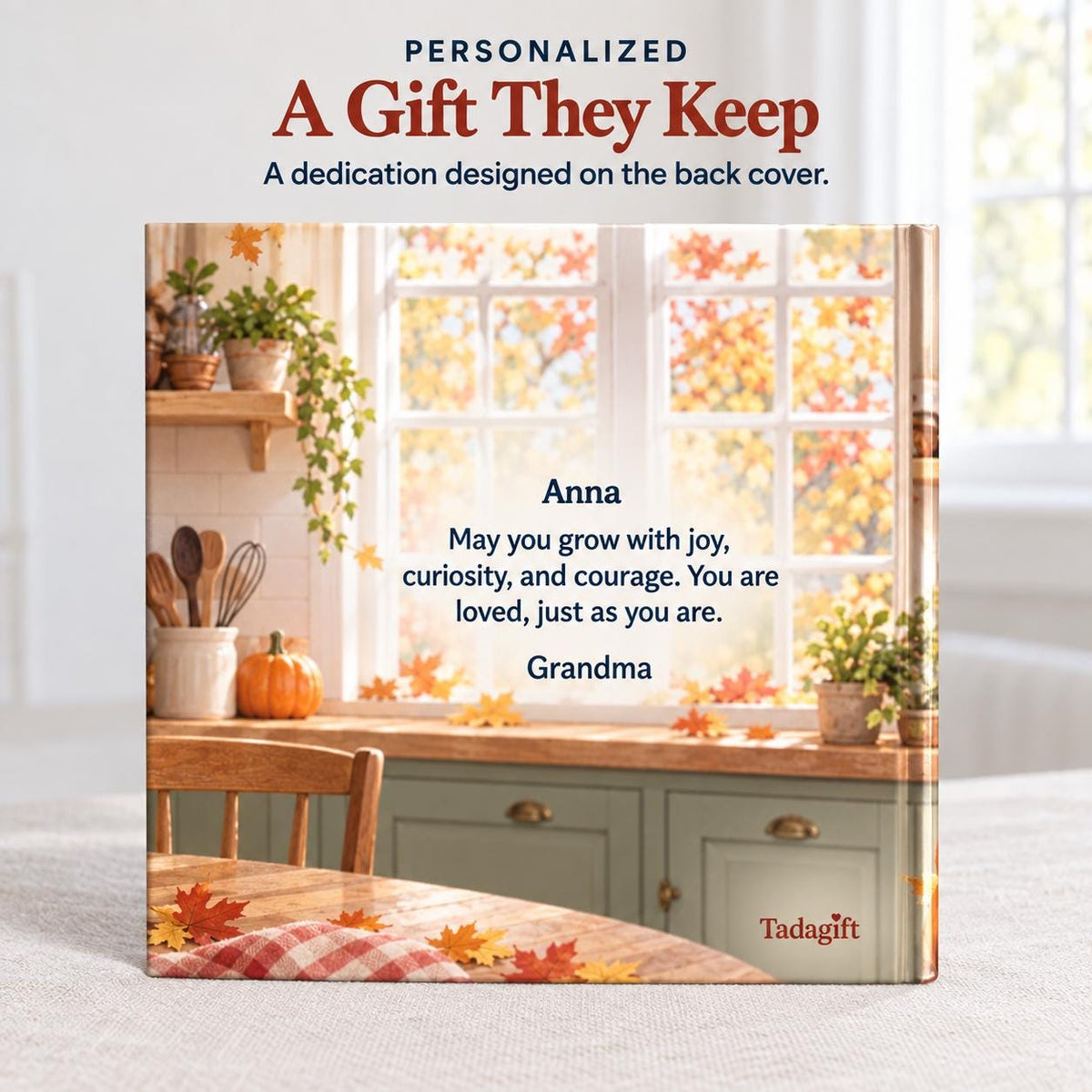 Personalized Children's Book in Hardcover: Autumn Story for Grandma with Wrapping Paper Included