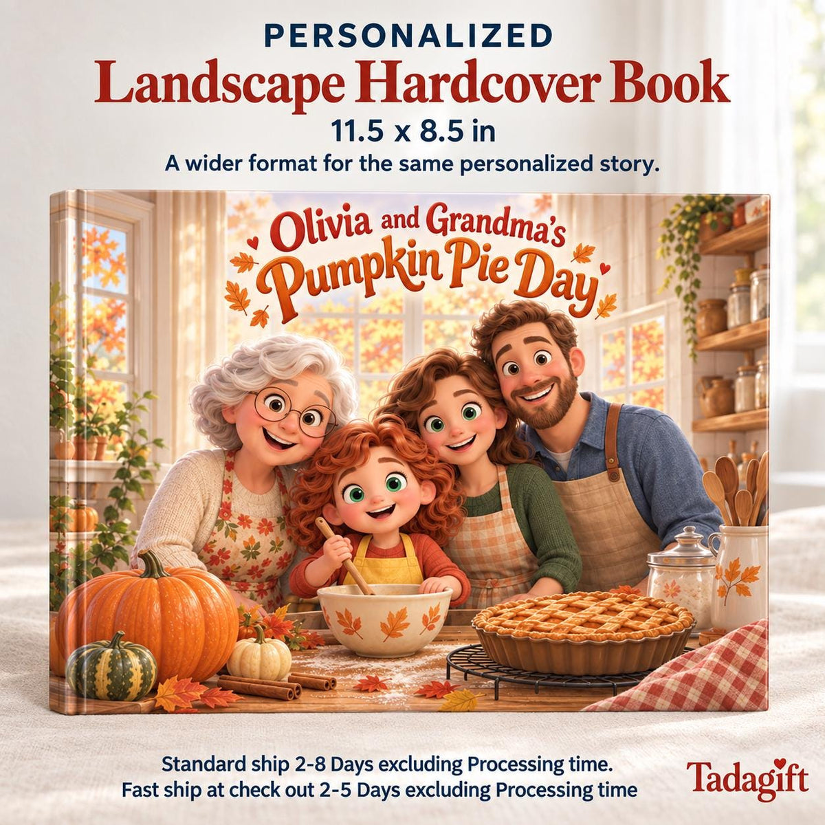 Personalized Children's Book in Hardcover: Autumn Story for Grandma with Wrapping Paper Included