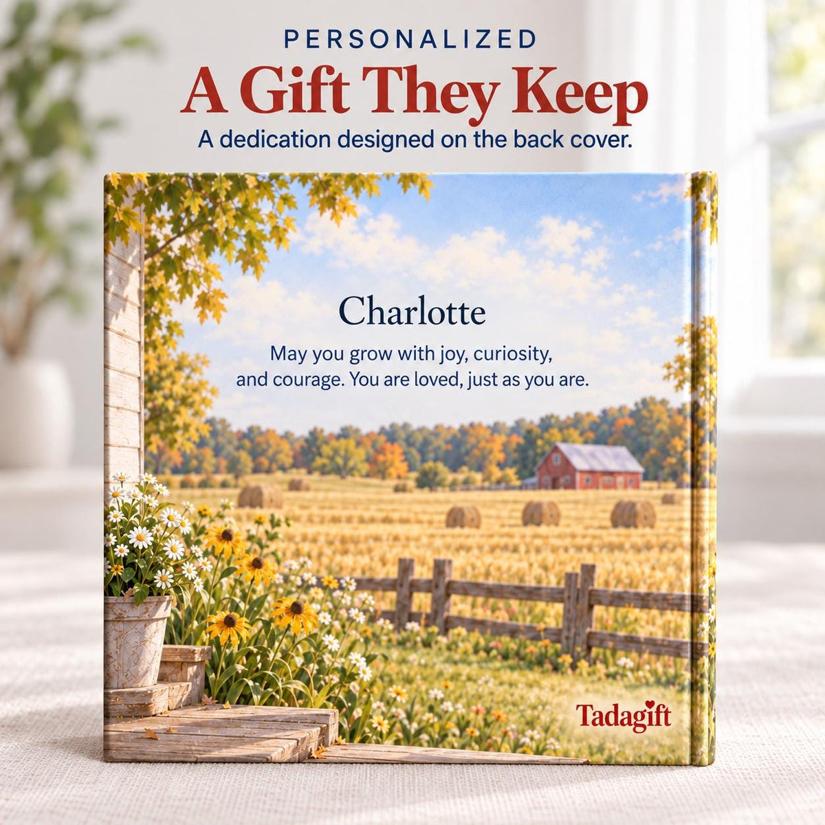 Personalized Children's Book in Hardcover: Illustrated Last Warm Day with Wrapping Paper Included