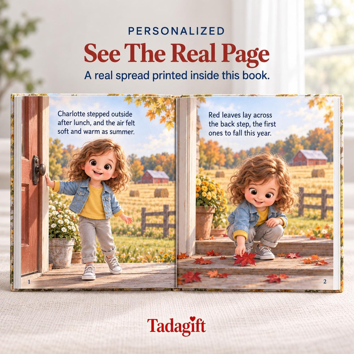 Personalized Children's Book in Hardcover: Illustrated Last Warm Day with Wrapping Paper Included