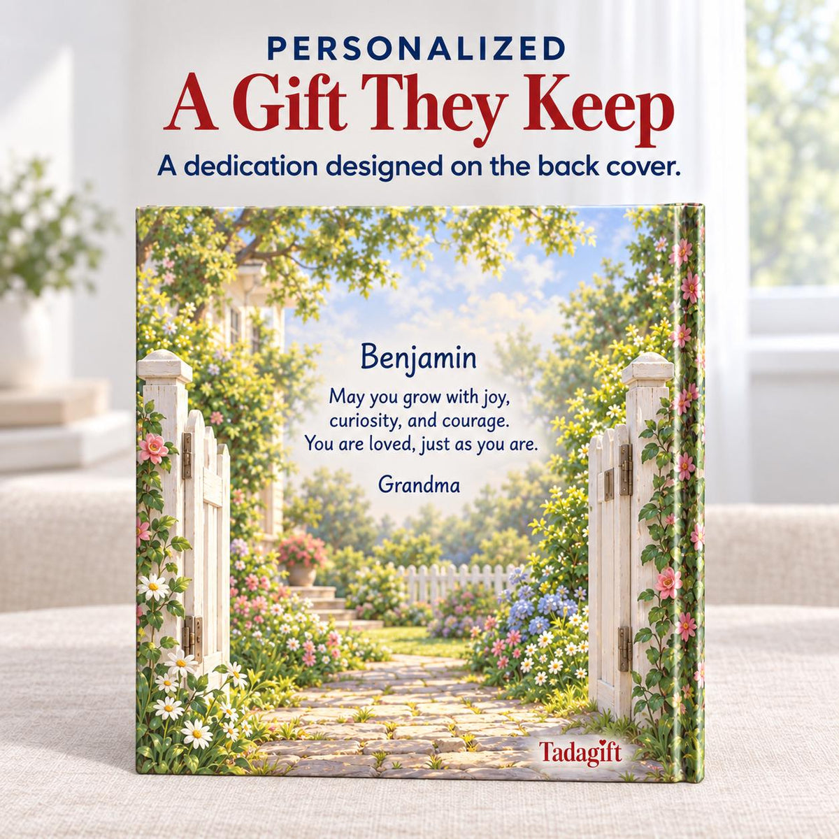 Personalized Children's Book in Hardcover: Illustrated Day with Grandma with Wrapping Paper Included