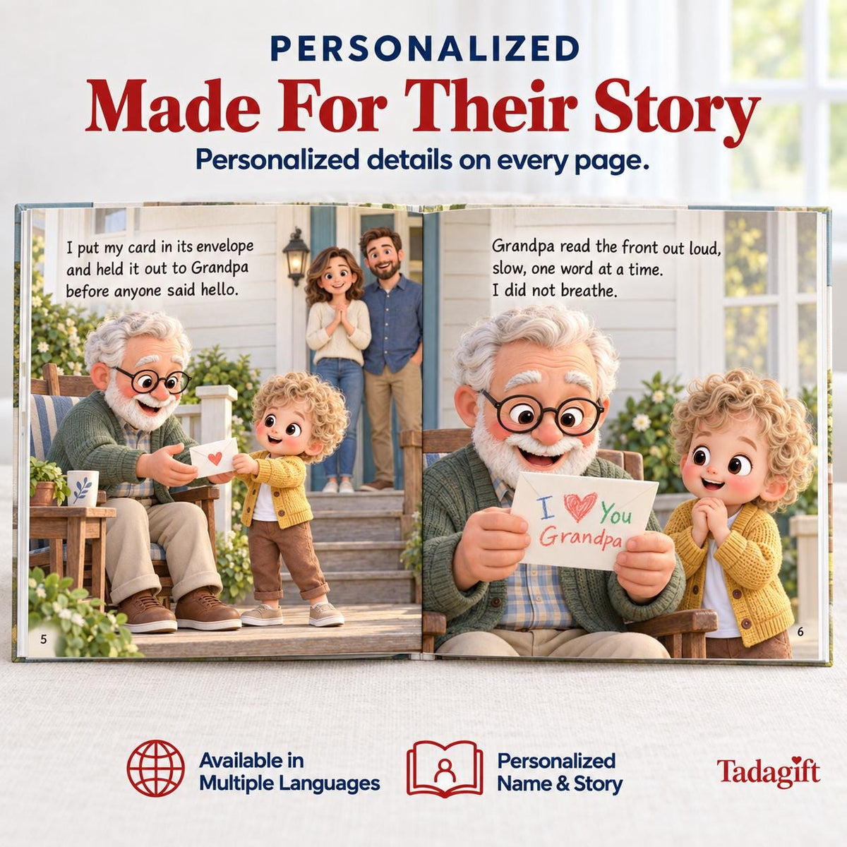 Personalized Children's Book in Hardcover: Why I Love My Grandpa with Wrapping Paper Included