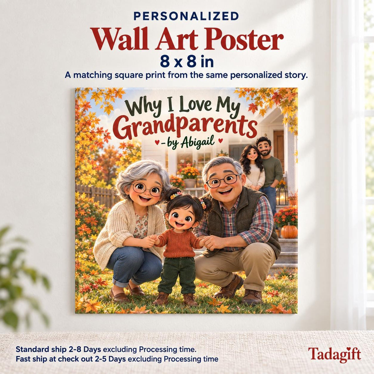 Personalized Children's Book in Hardcover: Why I Love My Grandparents with Wrapping Paper Included