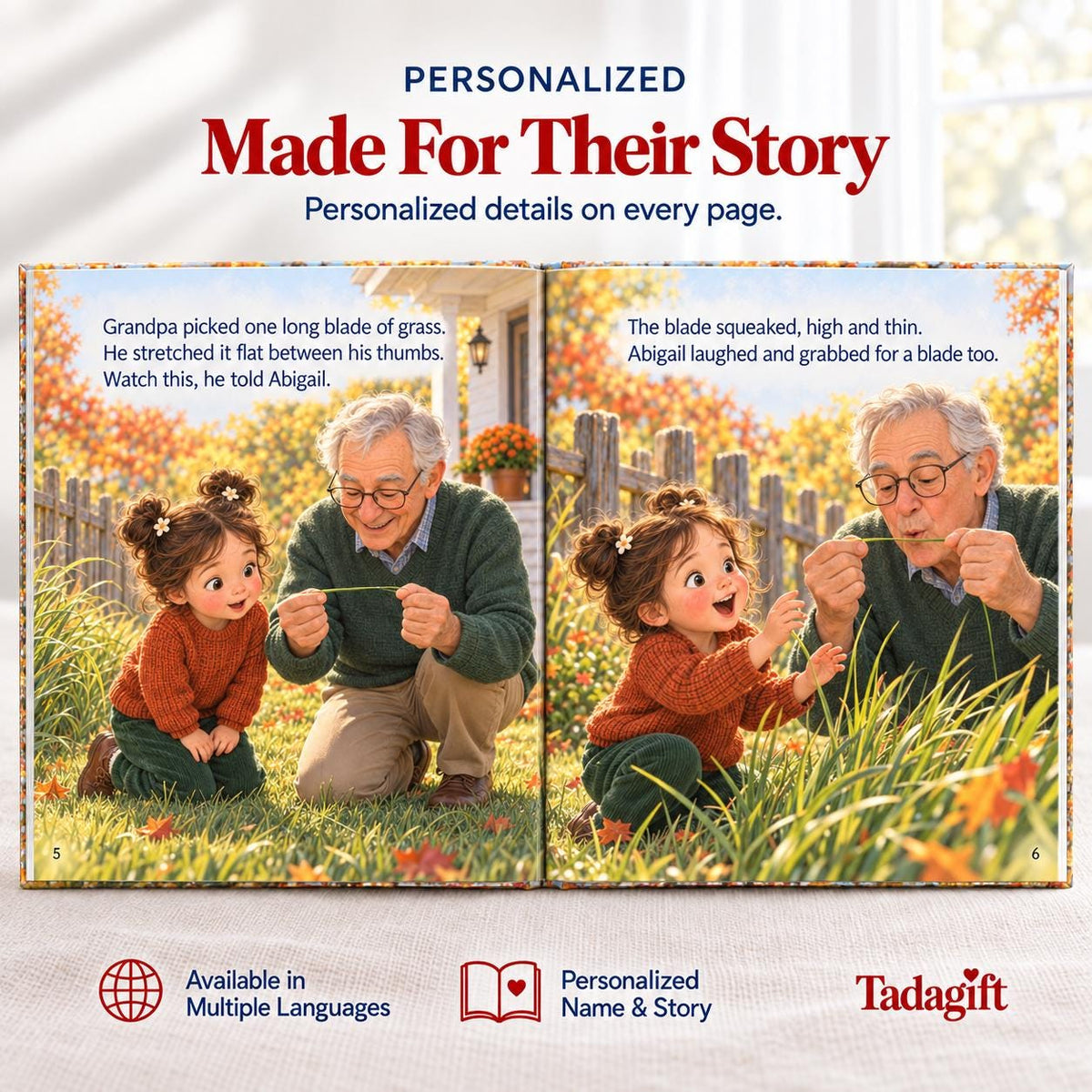 Personalized Children's Book in Hardcover: Why I Love My Grandparents with Wrapping Paper Included
