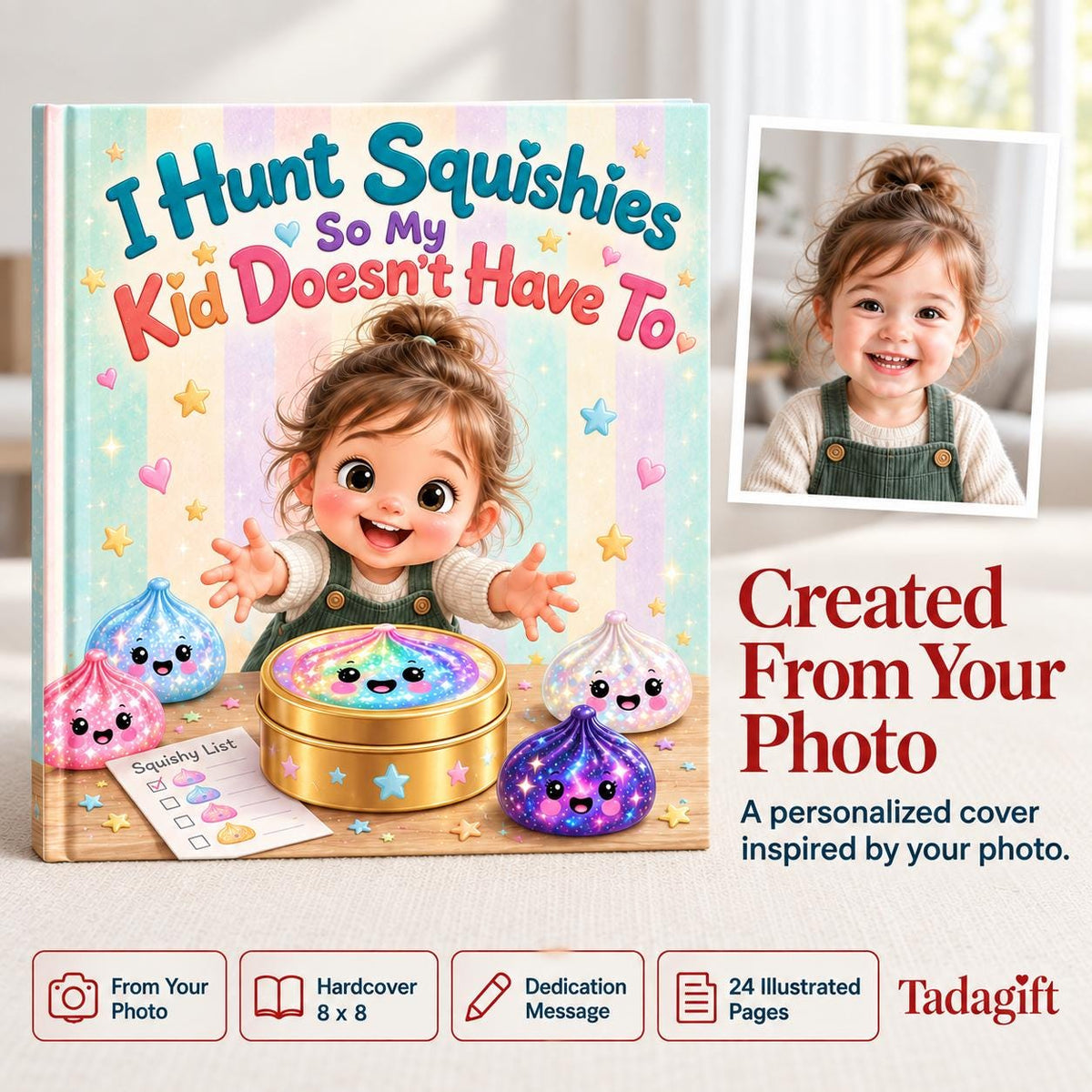 Personalized Children's Book in Hardcover: Hunting Squishy Dumpling with Wrapping Paper Included