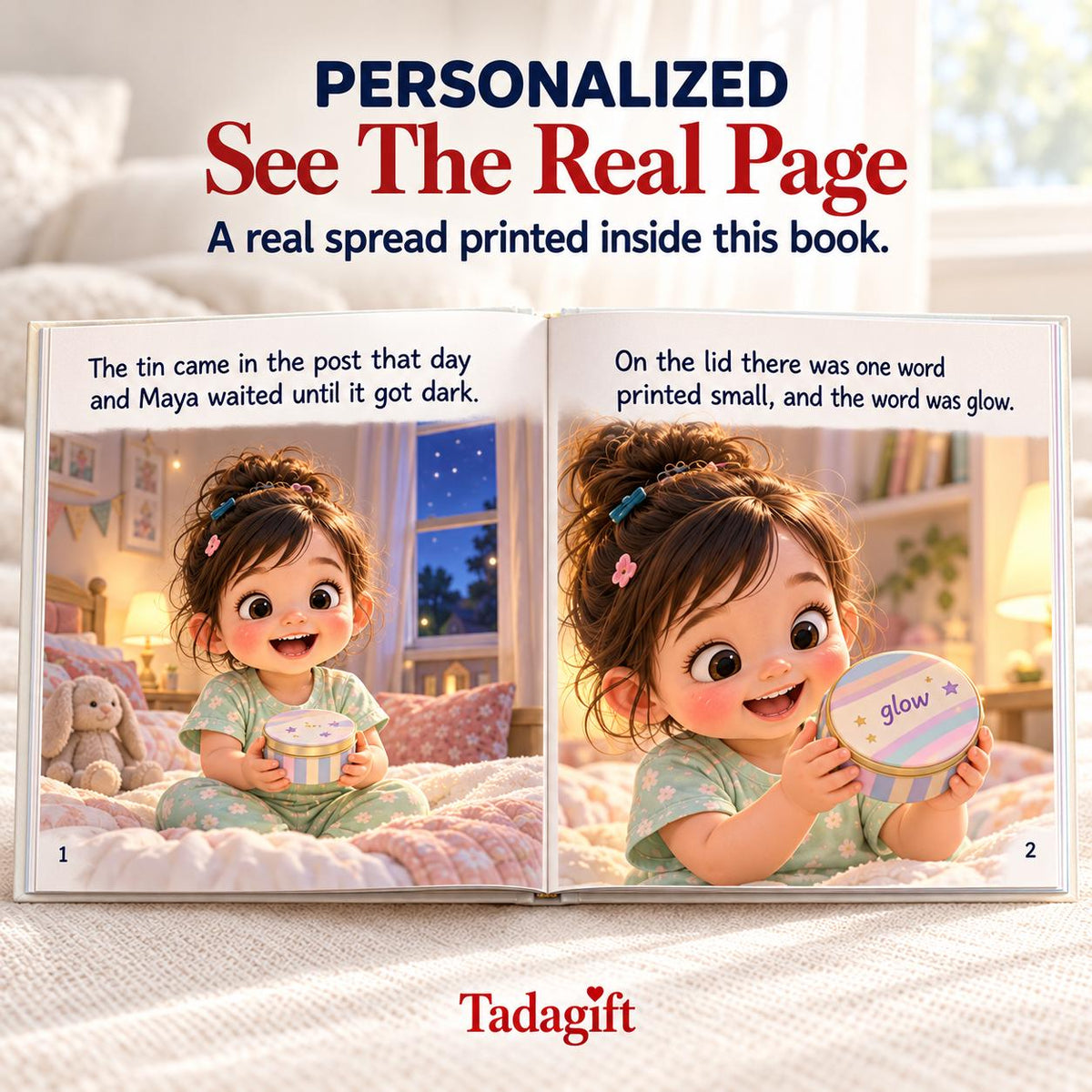 Personalized Children's Book in Hardcover: Glow Dumpling Story with Wrapping Paper Included