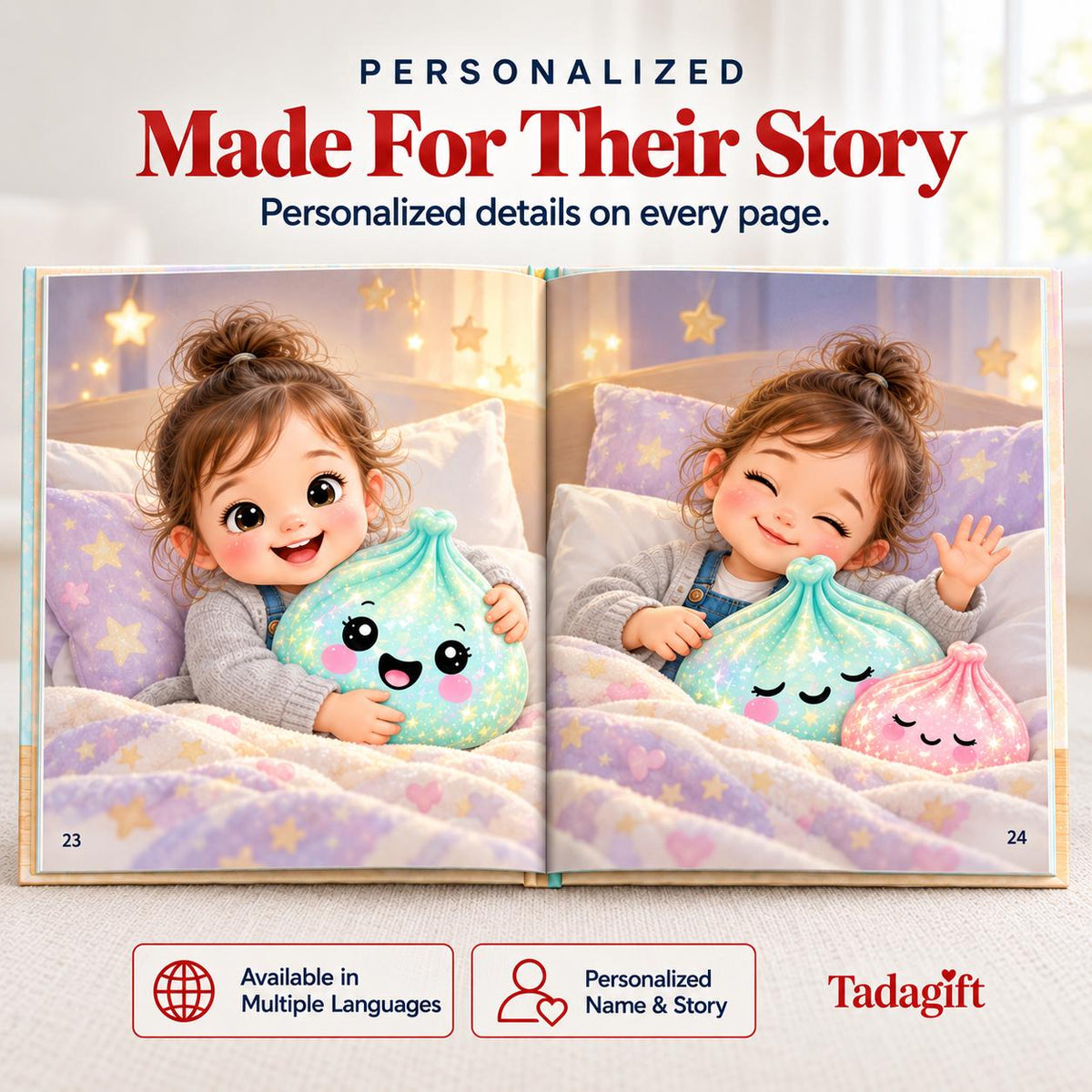 Personalized Children's Book in Hardcover: Big Dumpling Little Dumpling with Wrapping Paper Included