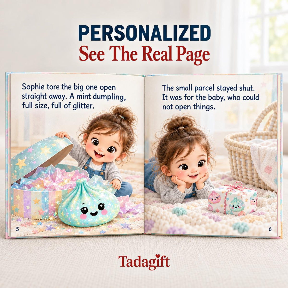 Personalized Children's Book in Hardcover: Big Dumpling Little Dumpling with Wrapping Paper Included