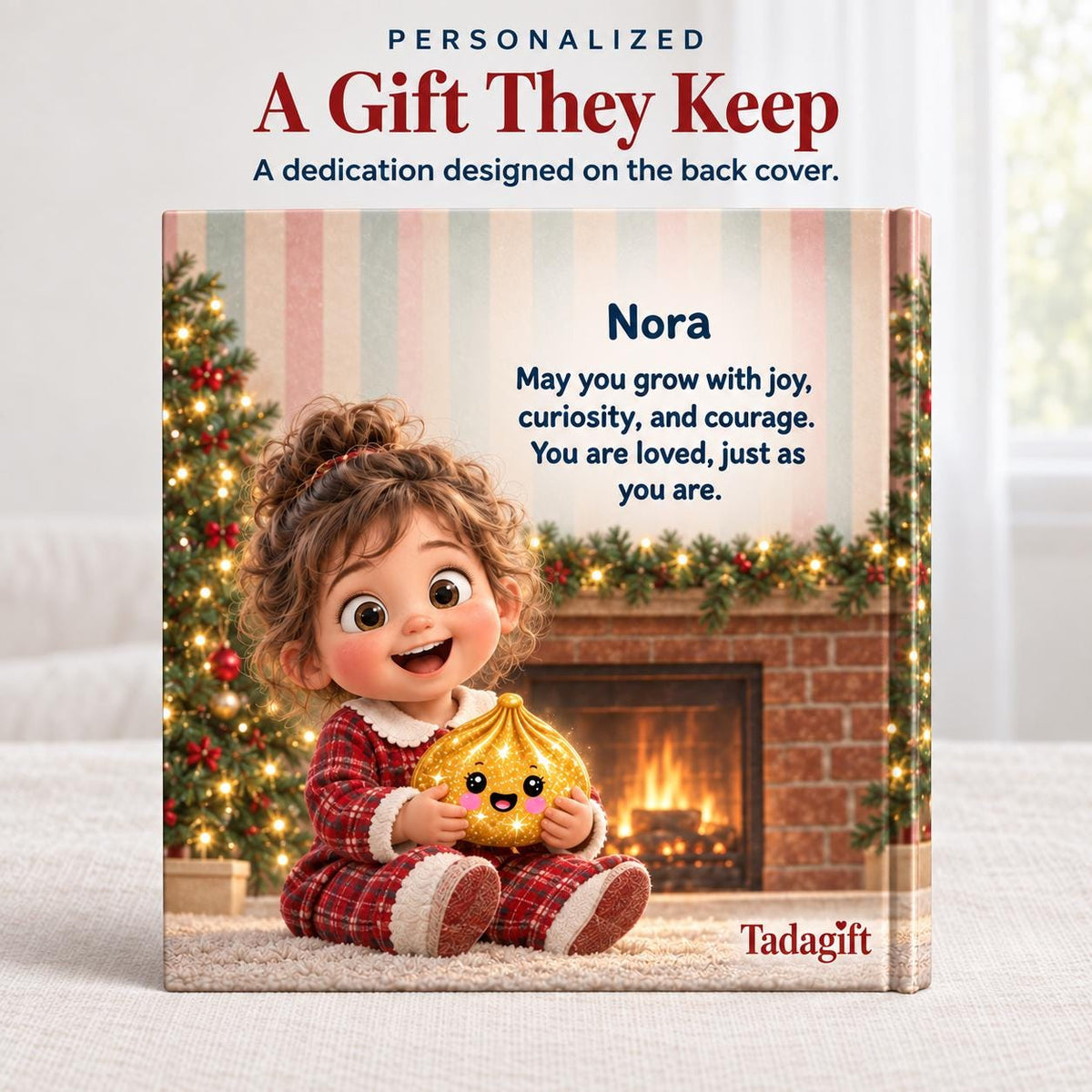 Personalized Children's Book in Hardcover: Special Christmas Dumpling Story with Wrapping Paper Included