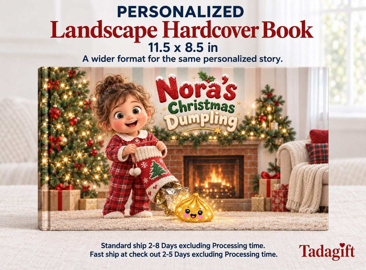 Personalized Children's Book in Hardcover: Special Christmas Dumpling Story with Wrapping Paper Included