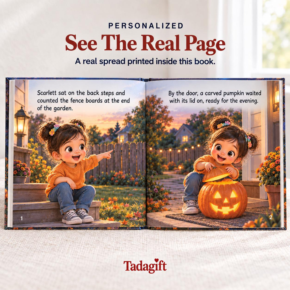 Personalized Children's Book in Hardcover: Halloween Friendly Ghost Story with Wrapping Paper Included