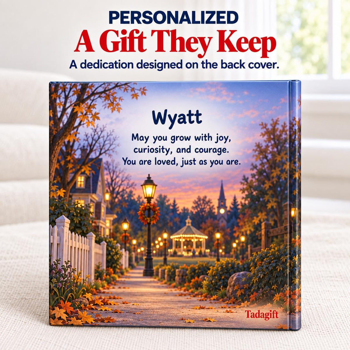 Personalized Children's Book in Hardcover: Halloween Haunted Trail Story with Wrapping Paper Included
