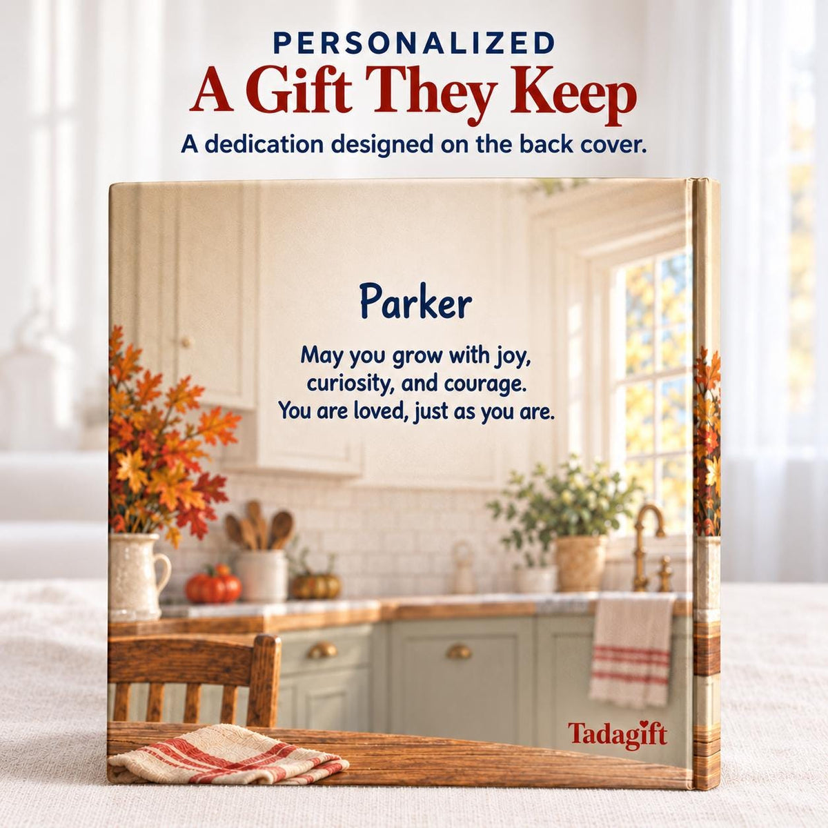 Personalized Children's Book in Hardcover: Illustrated Turkey Day Morning with Wrapping Paper Included